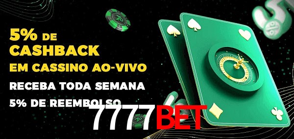 Promoções do cassino ao Vivo 7777bet